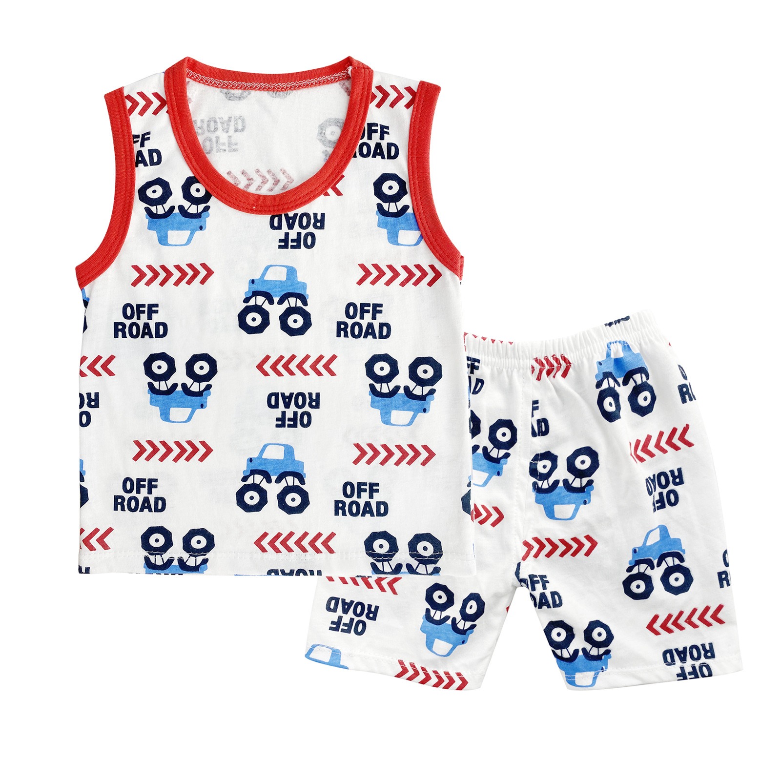 Ensemble Gilet et Short d'Été pour Enfants, 100% Coton