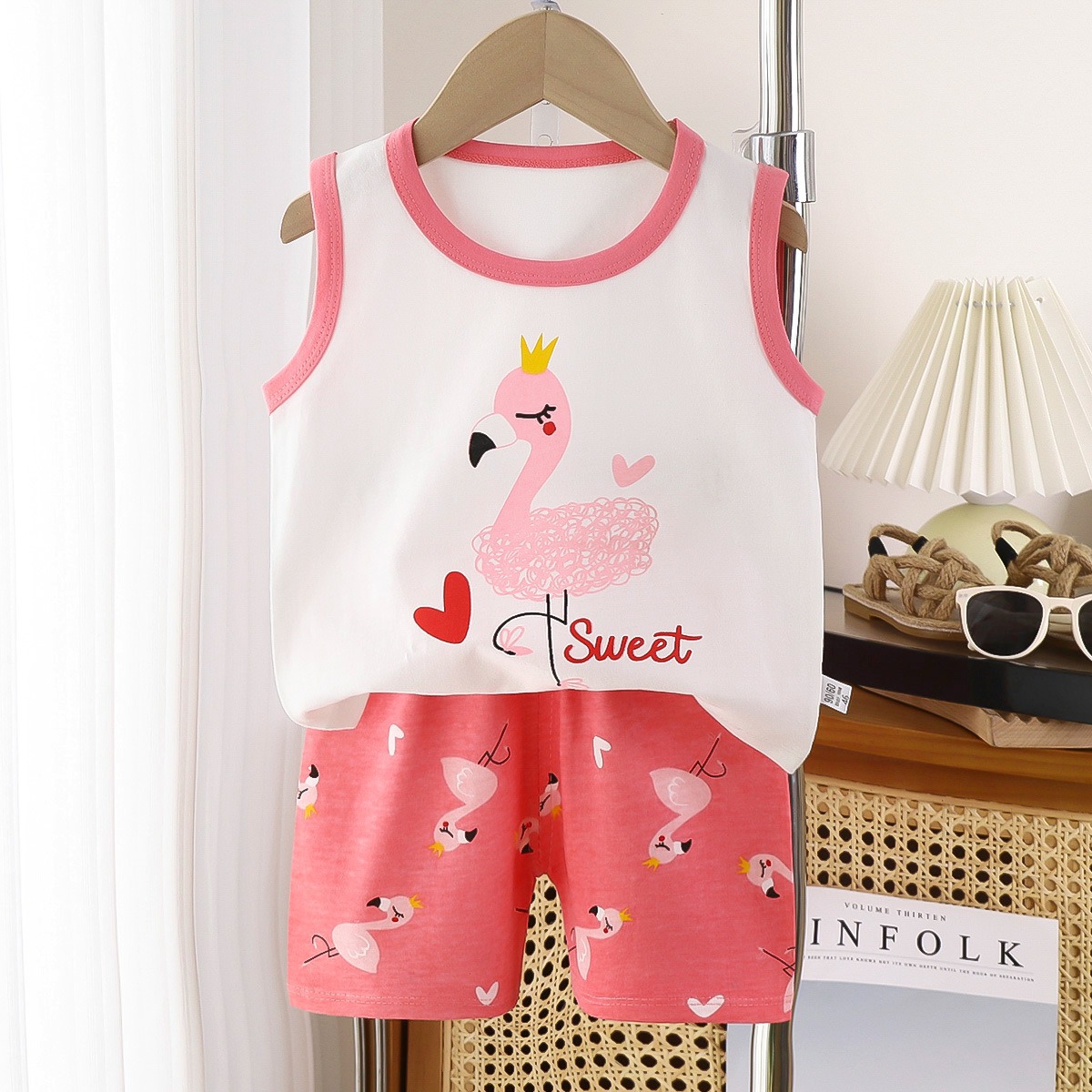 Ensemble Gilet et Short d'Été pour Enfants, 100% Coton