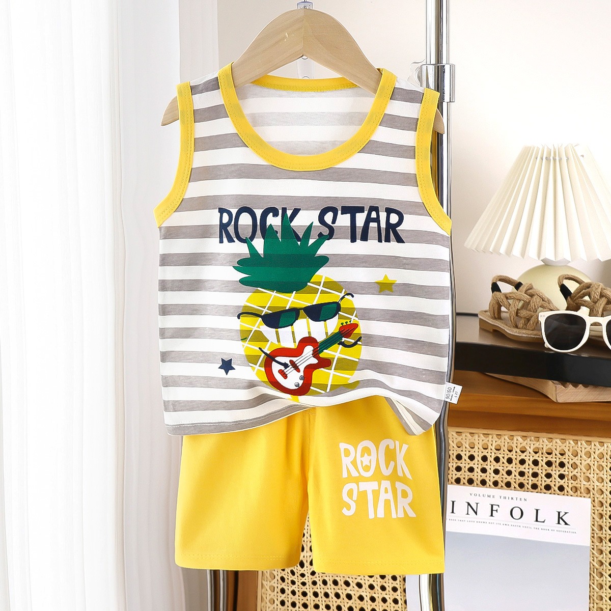 Ensemble Gilet et Short d'Été pour Enfants, 100% Coton