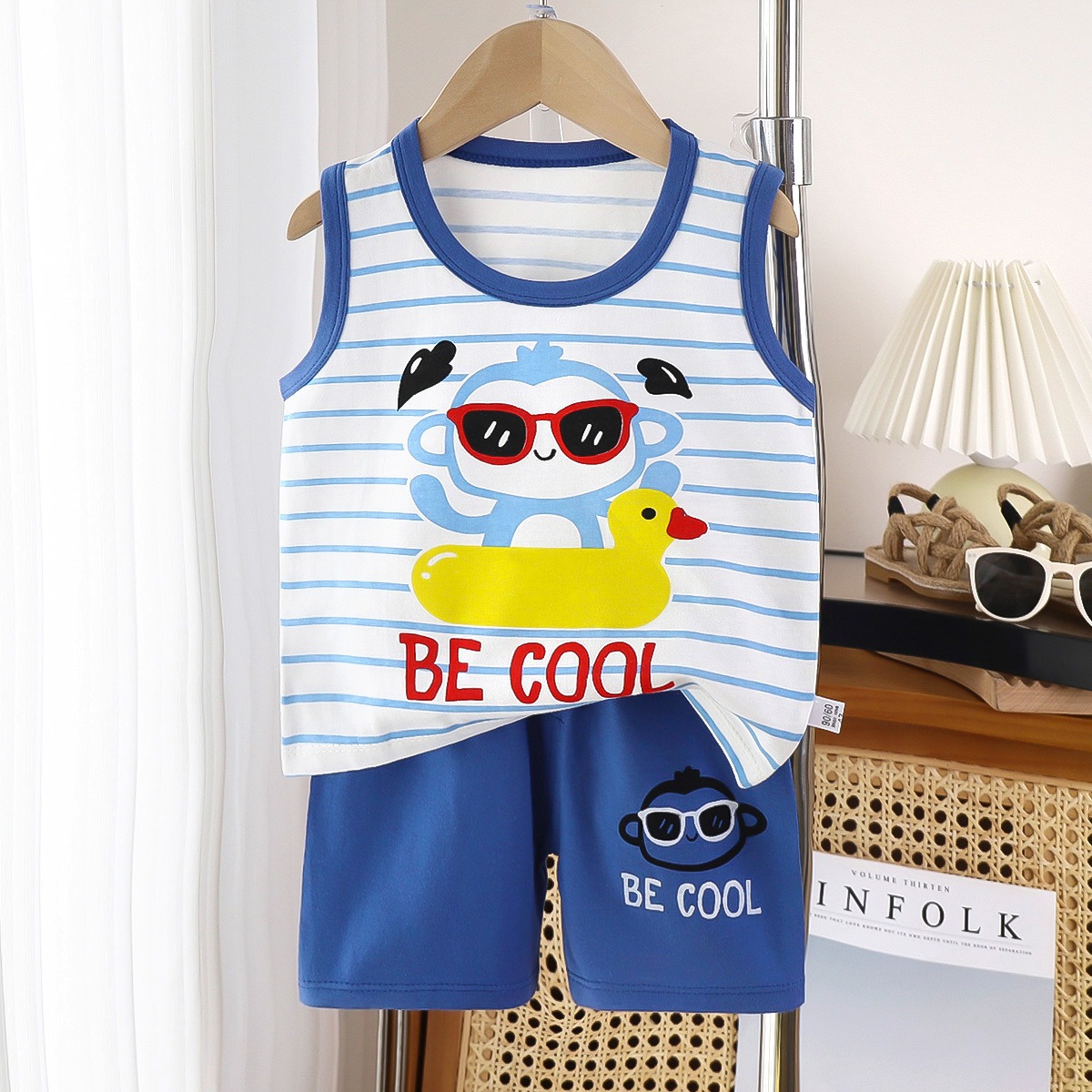 Ensemble Gilet et Short d'Été pour Enfants, 100% Coton